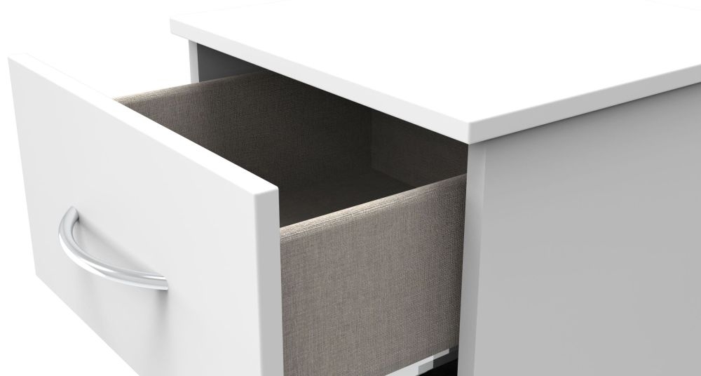 Avon Bedside Cabinet - 2 Drawer - White