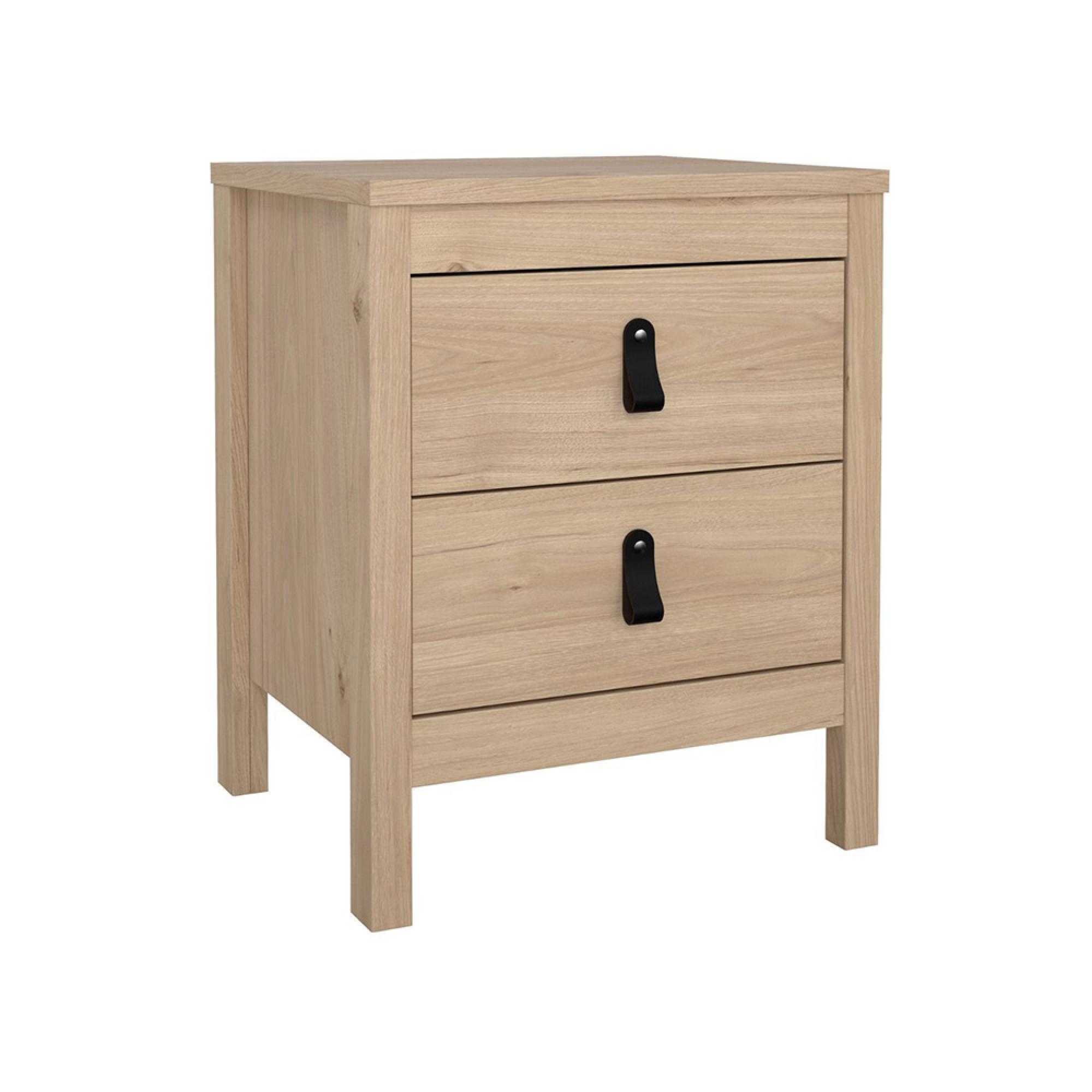 Barcelona Bedside Table - 2 Drawer - Jackson Hickory Oak