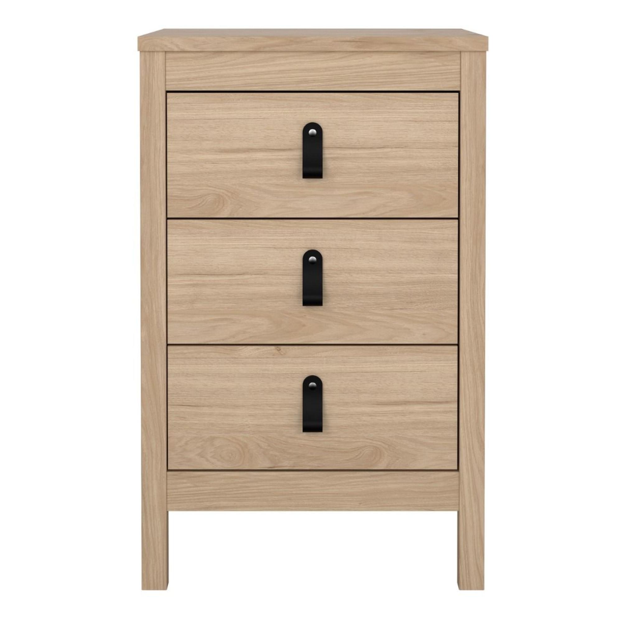 Barcelona Bedside Table - 3 Drawer - Jackson Hickory Oak