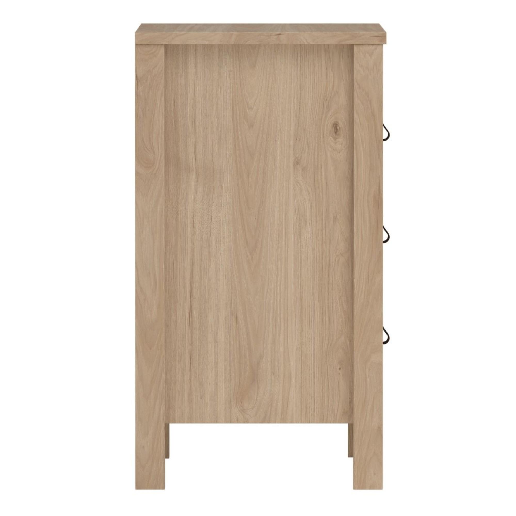 Barcelona Bedside Table - 3 Drawer - Jackson Hickory Oak