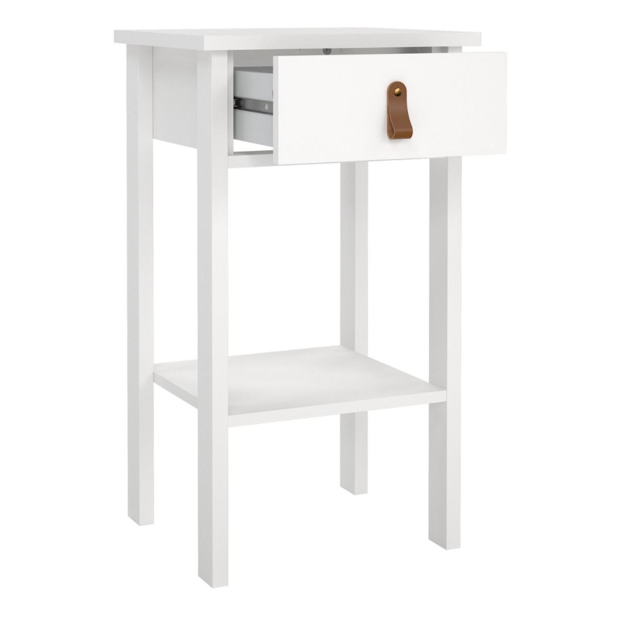 Barcelona Bedside Table - 1 Drawer - White