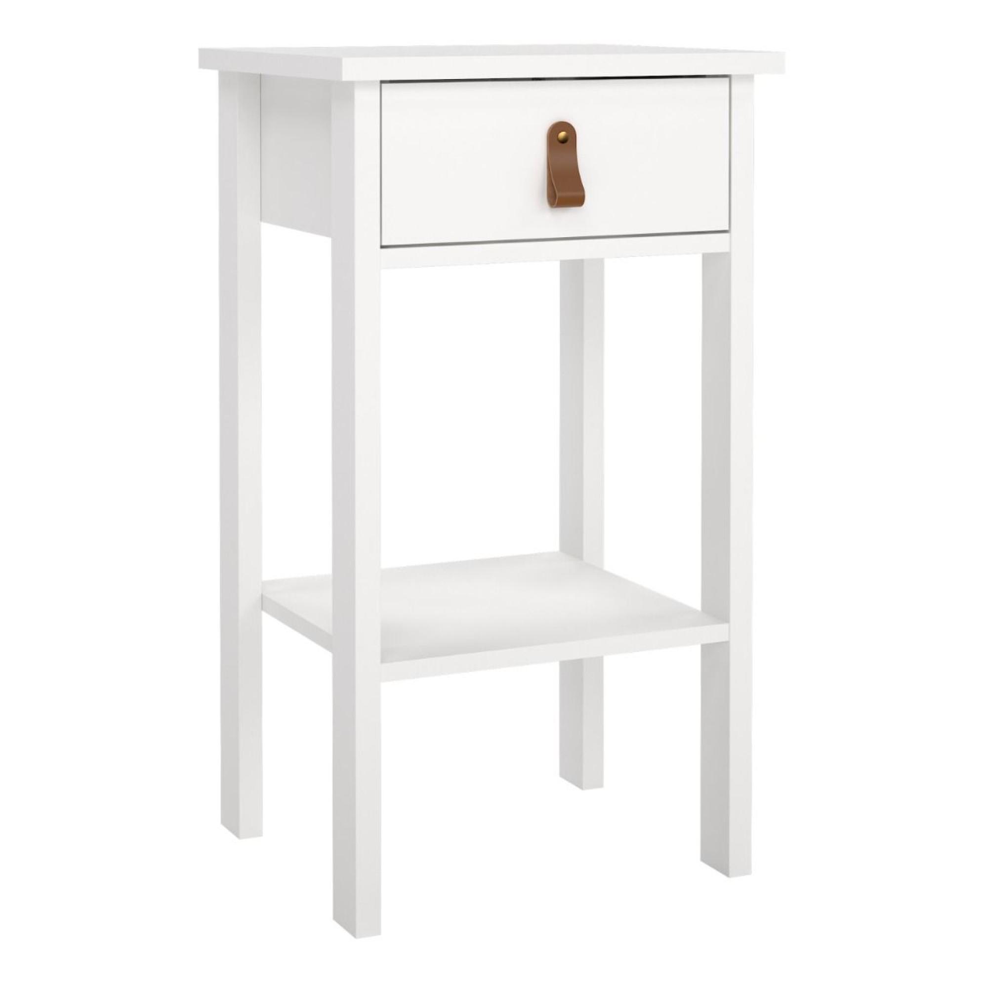 Barcelona Bedside Table - 1 Drawer - White