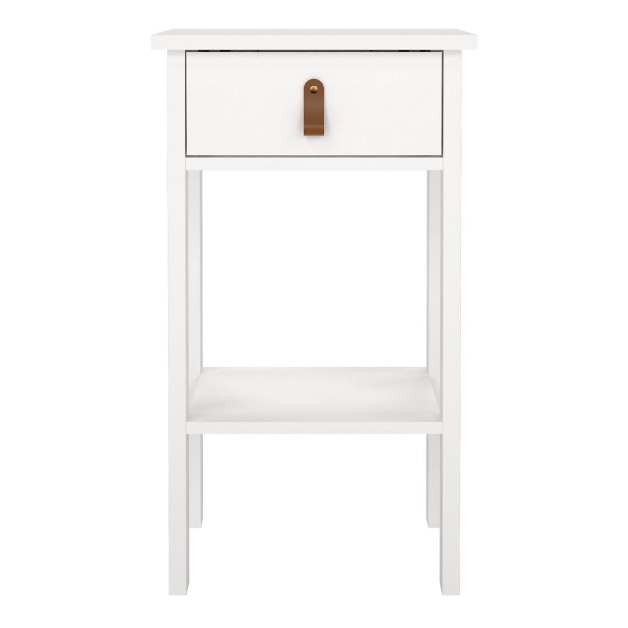 Barcelona Bedside Table - 1 Drawer - White