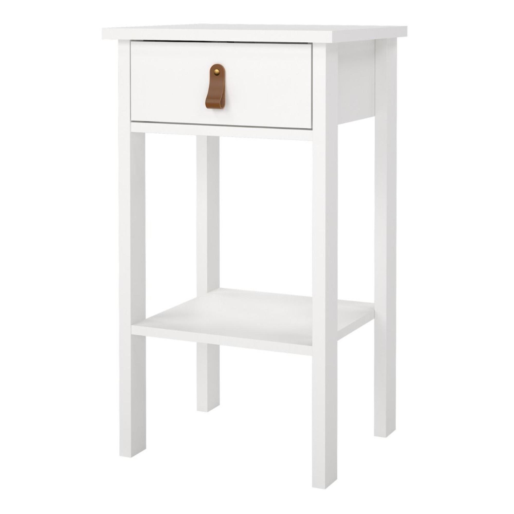 Barcelona Bedside Table - 1 Drawer - White