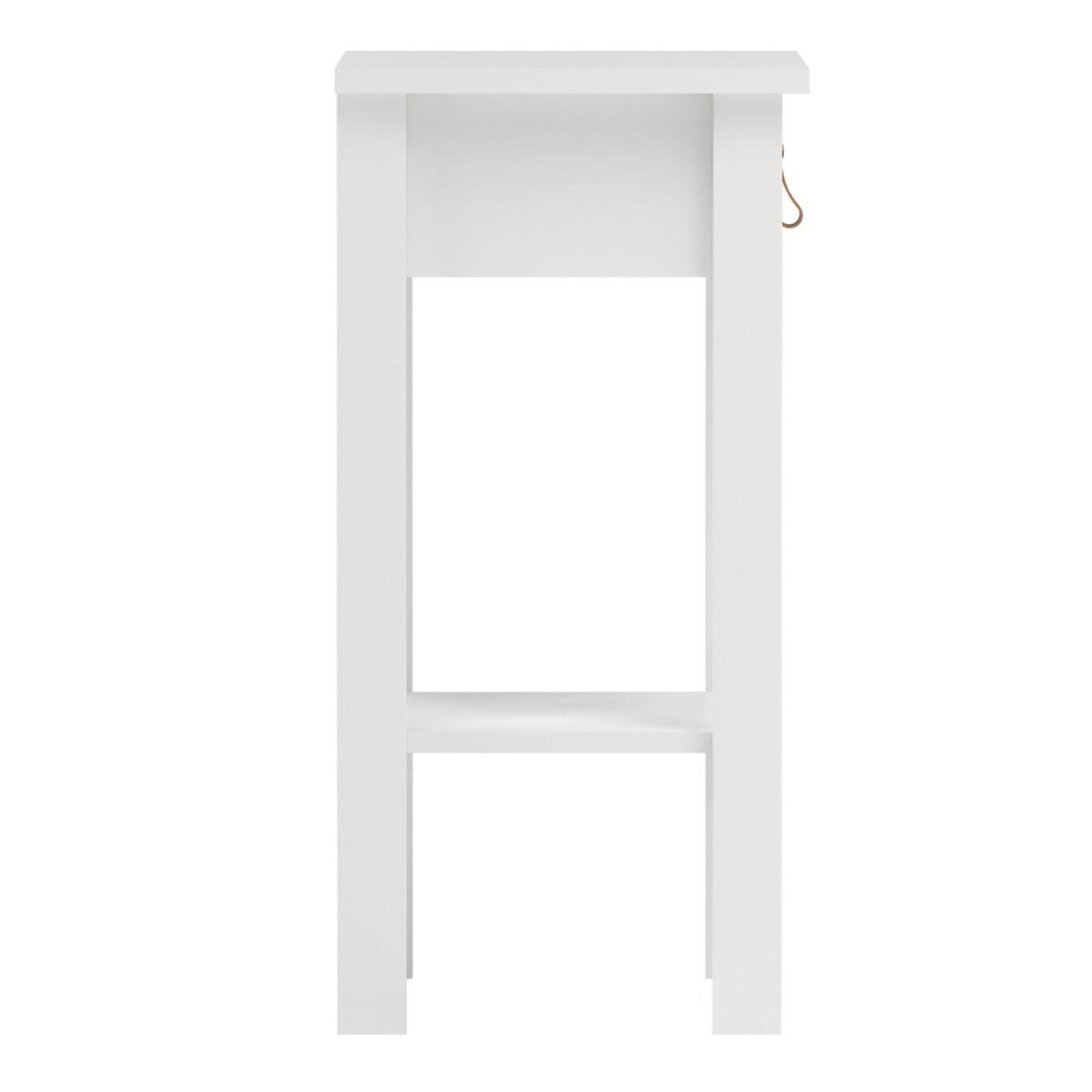 Barcelona Bedside Table - 1 Drawer - White