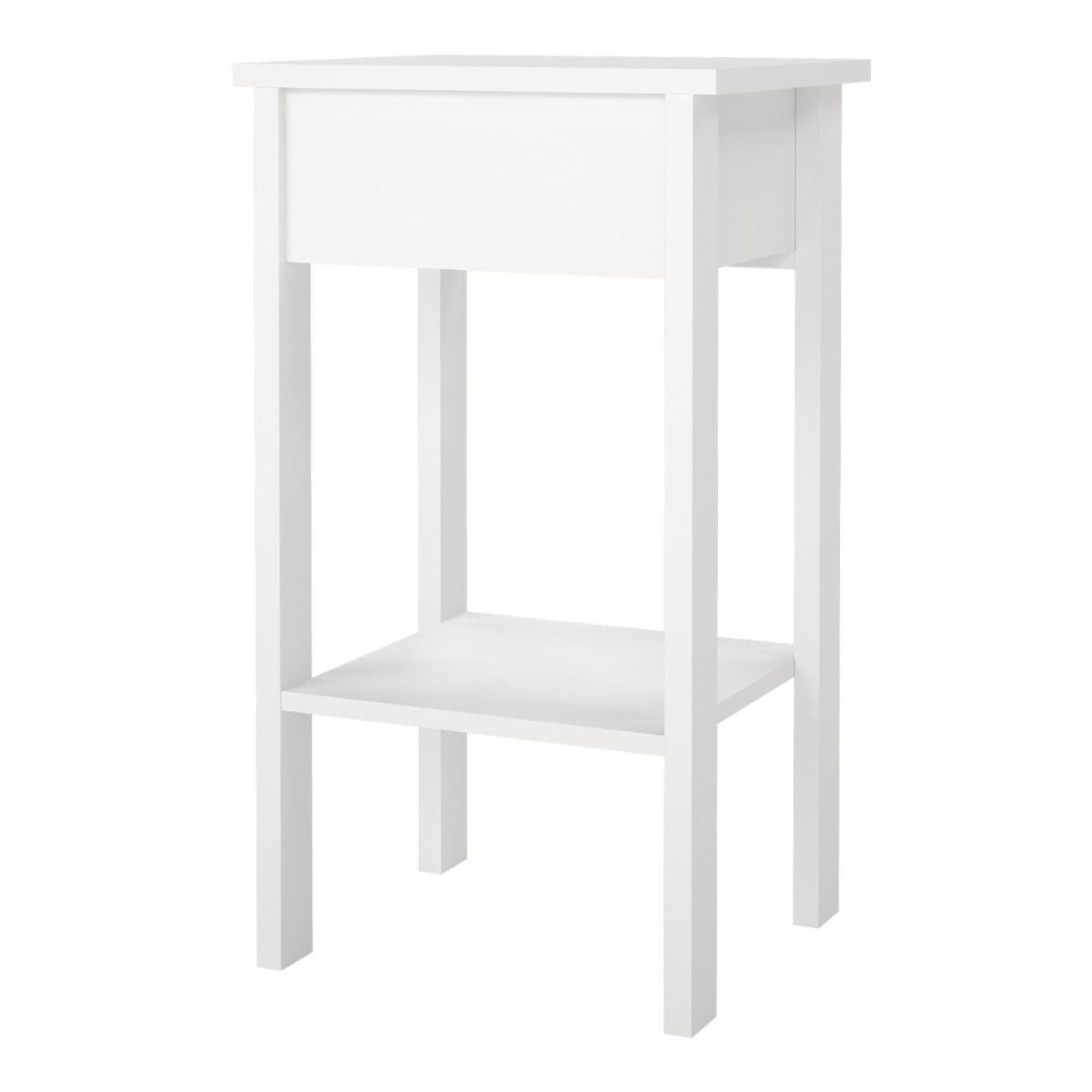 Barcelona Bedside Table - 1 Drawer - White