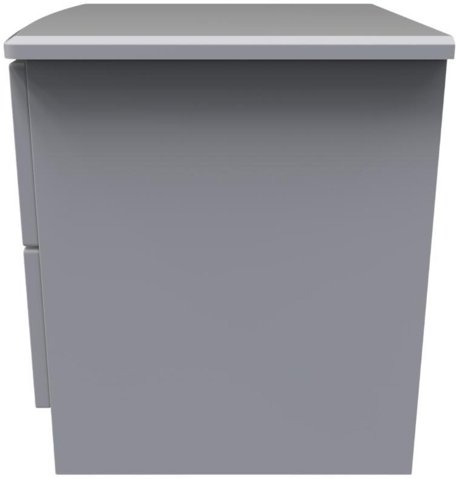 Bella Bedside Cabinet - 2 Drawer with Lock - Grey