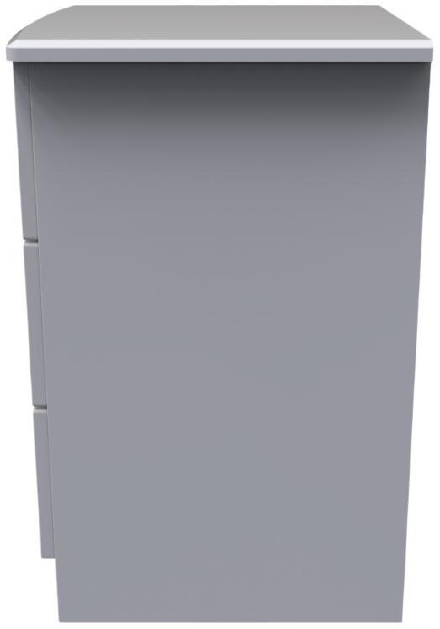 Bella Bedside Cabinet - 3 Drawer - Grey