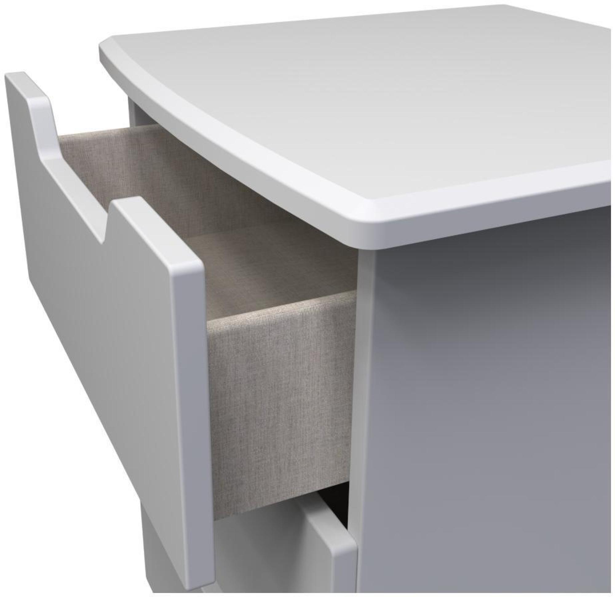 Bella Bedside Cabinet - 3 Drawer - Grey