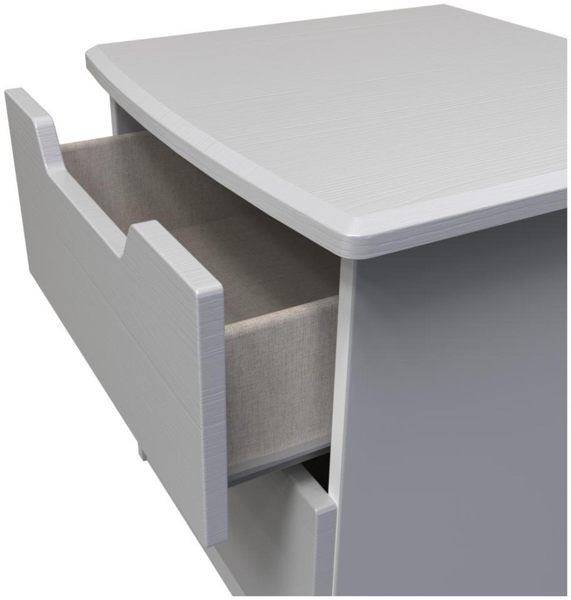 Bella Bedside Cabinet - 2 Drawer - Grey Ash