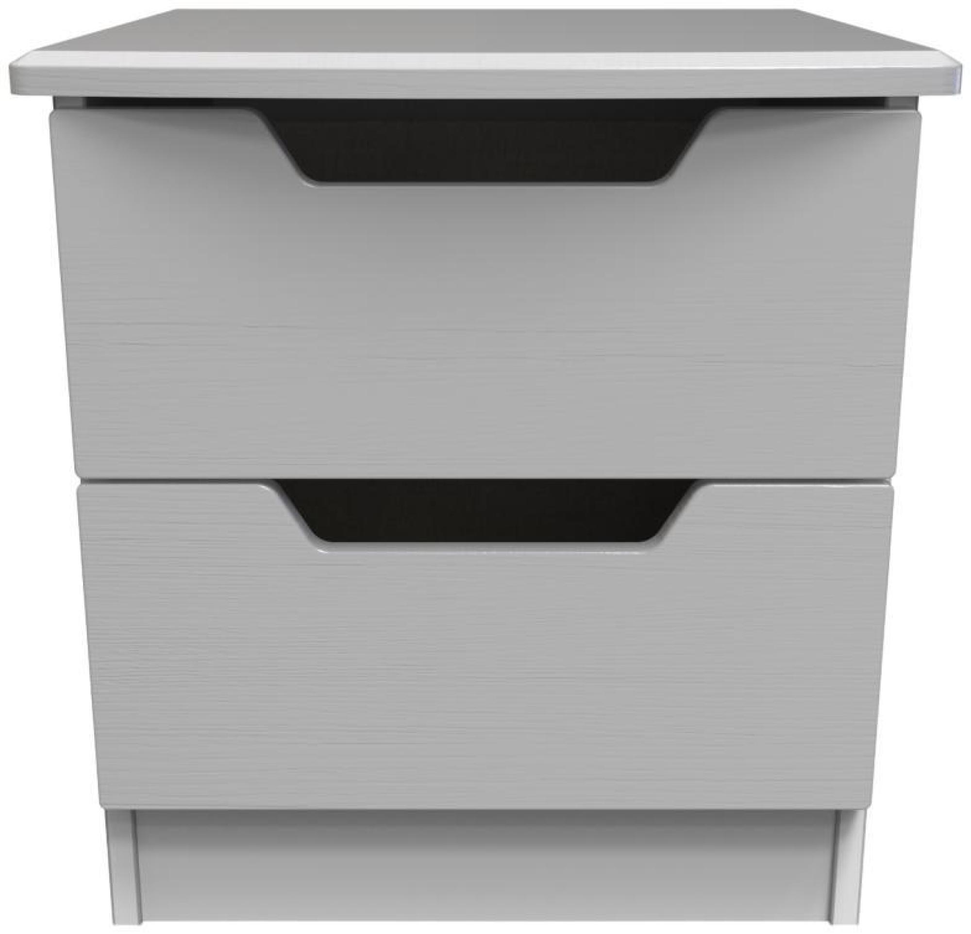 Bella Grey Ash 2 Drawer Bedside Cabinet