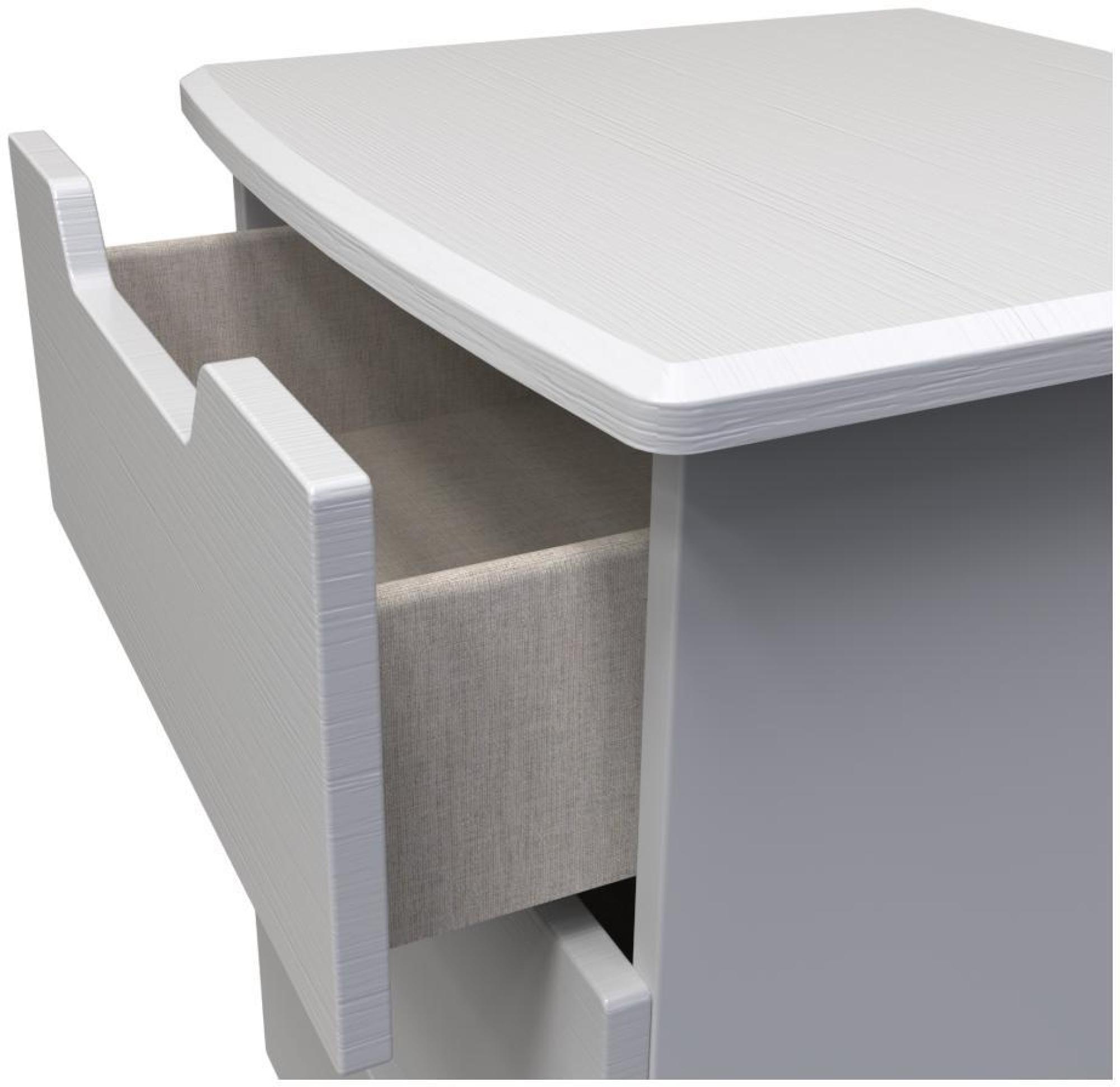 Bella Bedside Cabinet - 3 Drawer - Grey Ash