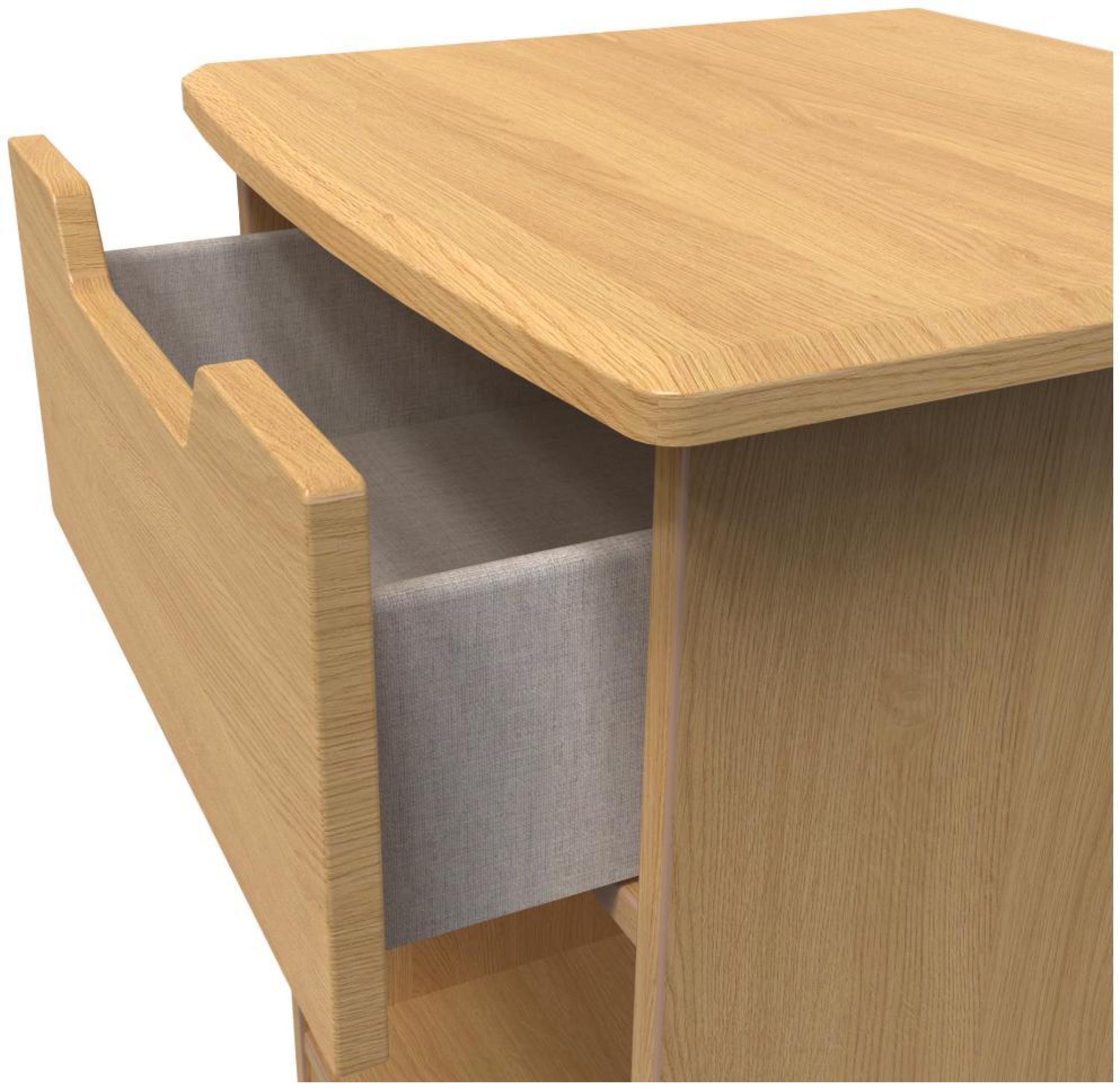 Bella Bedside Cabinet - 1 Drawer - Oak
