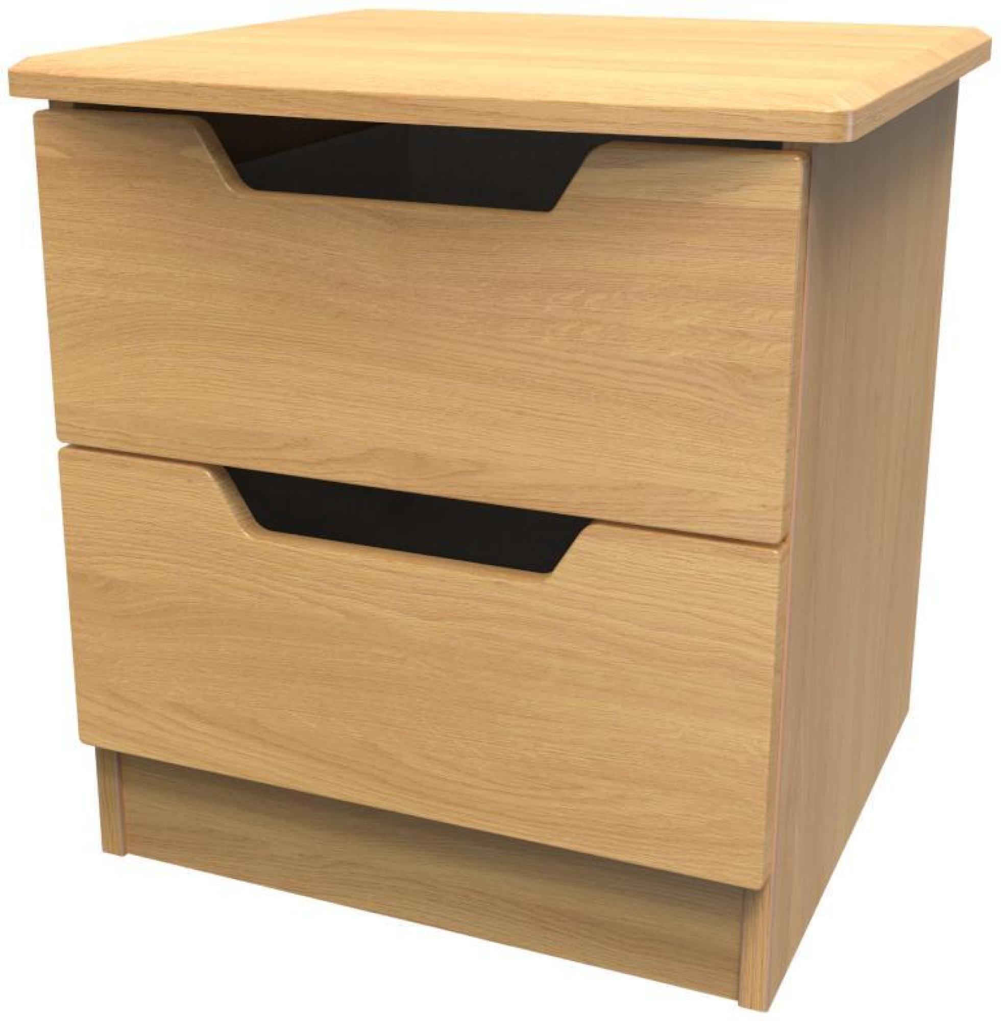 Bella Bedside Cabinet - 2 Drawer - Oak