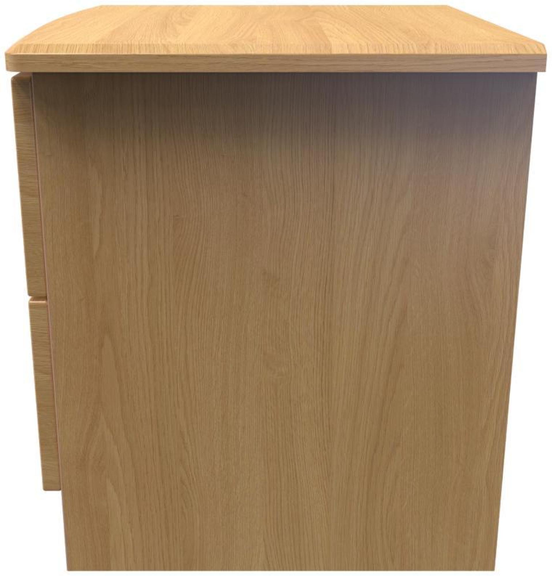 Bella Bedside Cabinet - 2 Drawer with Lock - Oak