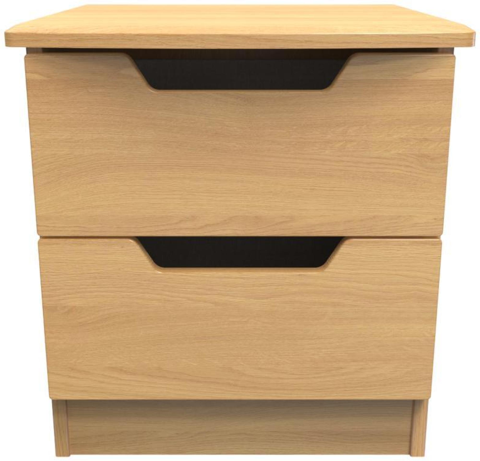 Bella Oak Effect 2 Drawer Bedside Cabinet