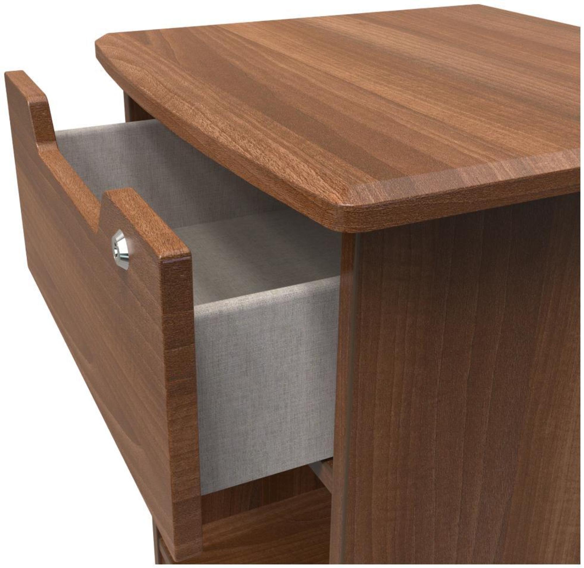 Bella Bedside Cabinet - 1 Drawer with Lock - Walnut