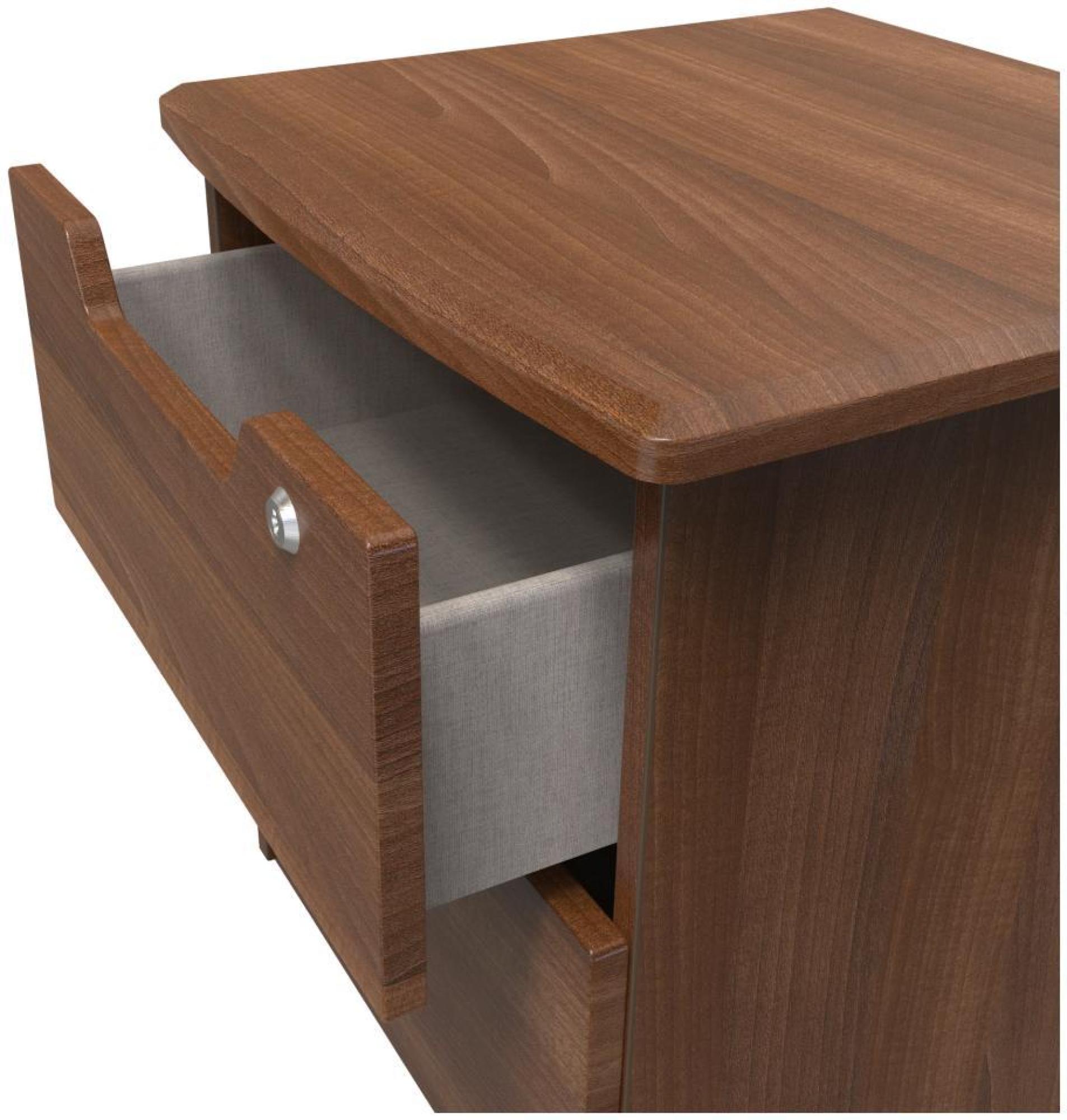 Bella Bedside Cabinet - 2 Drawer with Lock - Walnut