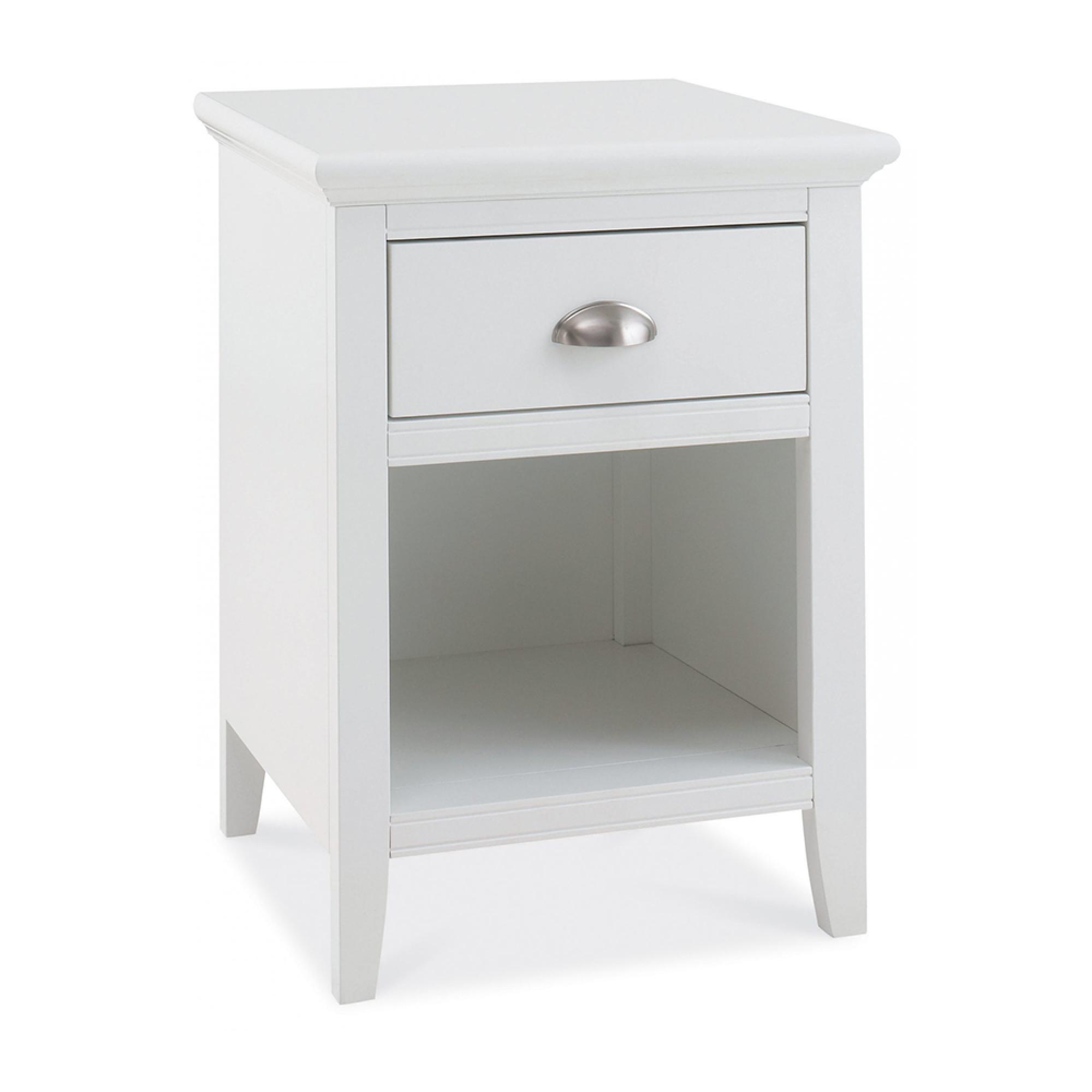 Hampstead White Bedside Cabinet - 1 Drawer