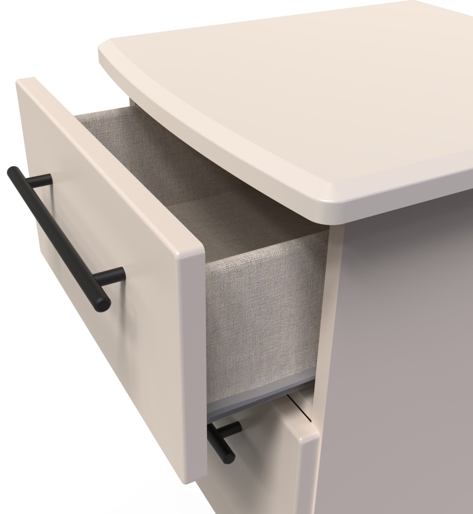 Beverley Bedside Cabinet - 2 Drawer - Cashmere