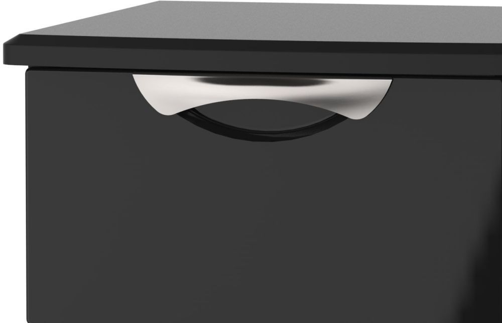 Camden Bedside Cabinet - 2 Drawer - Black Gloss