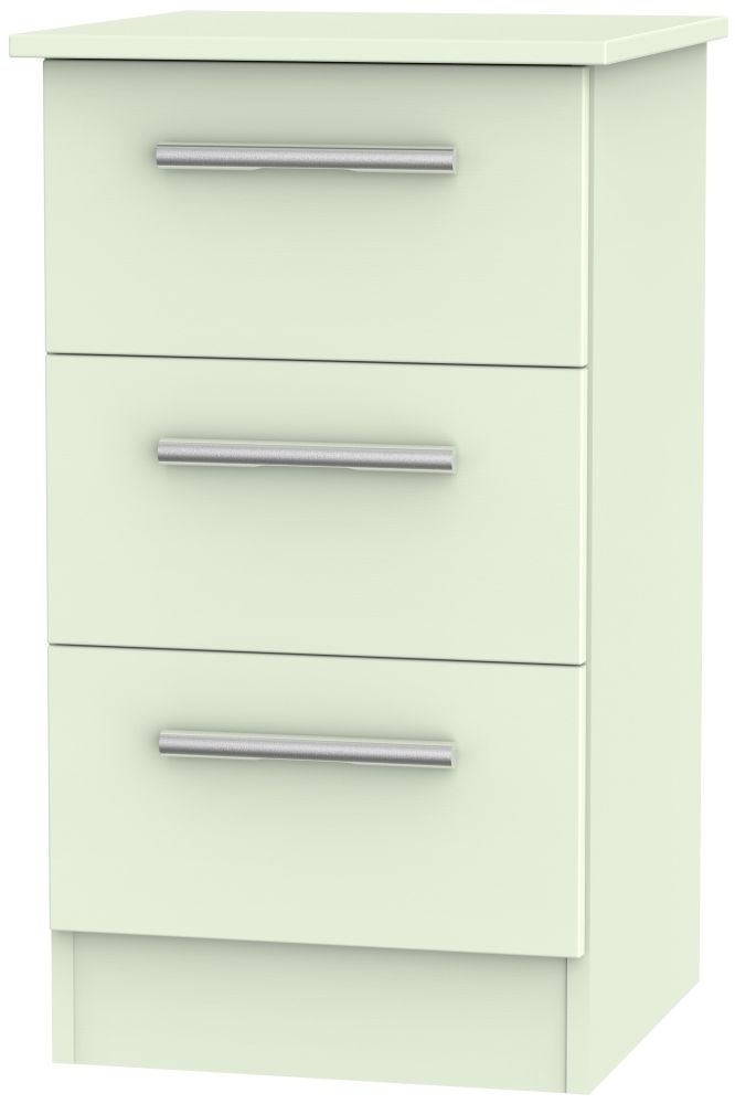 Contrast Cream 3 Drawer Bedside Cabinet