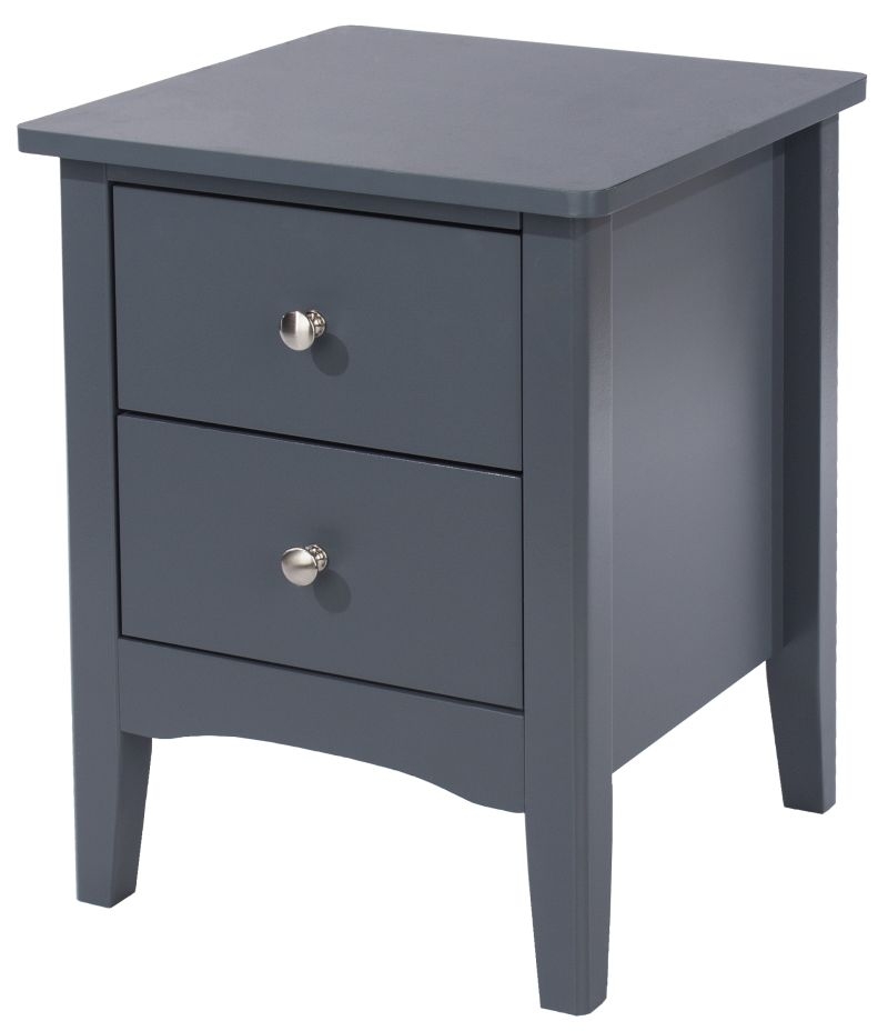 Como Blue Painted 2 Drawer Petite Bedside Cabinet