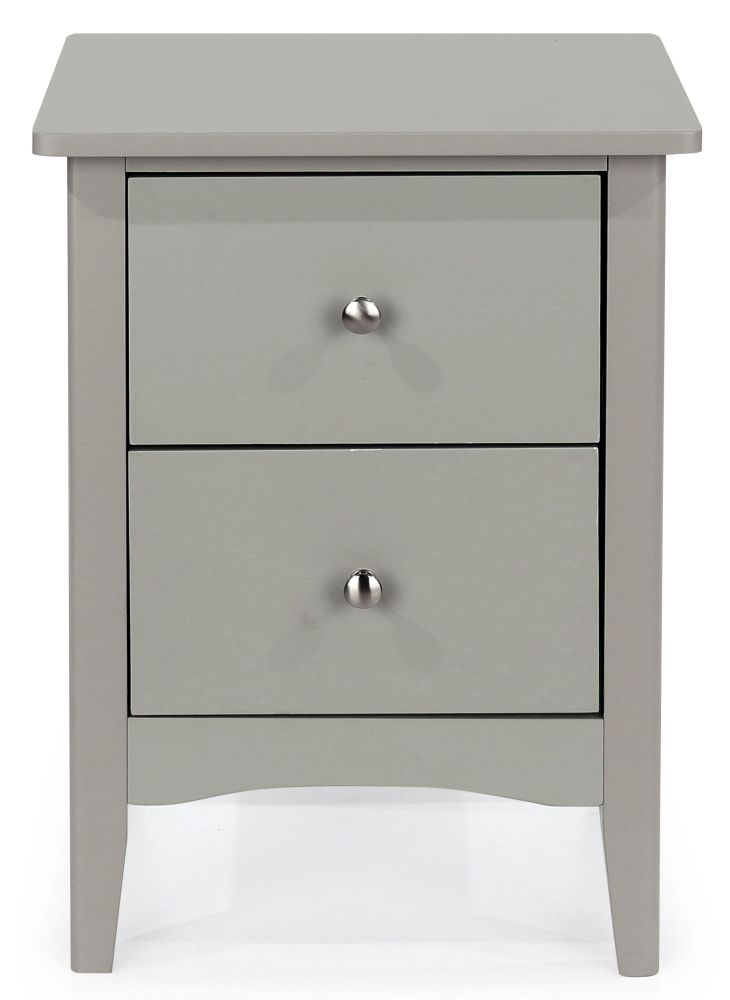 Como Grey Painted 2 Drawer Bedside Cabinet