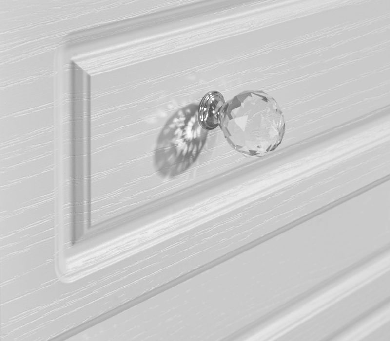 Crystal Bedside Cabinet - 2 Drawer - White