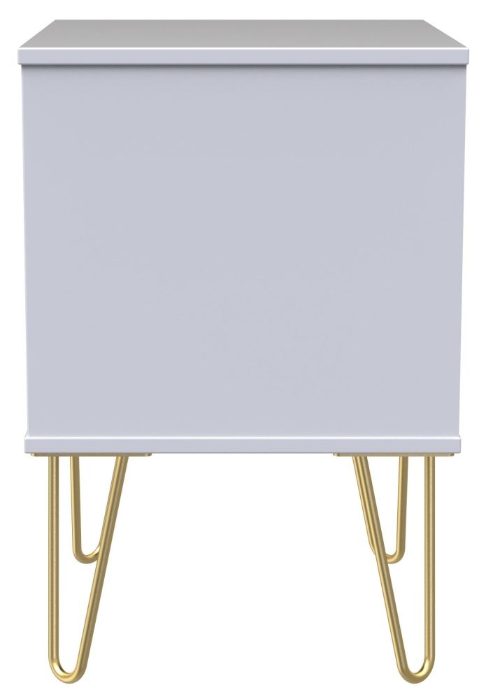 Diamond Bedside Cabinet - 2 Drawer - with Gold Hairpin Legs - Black and White