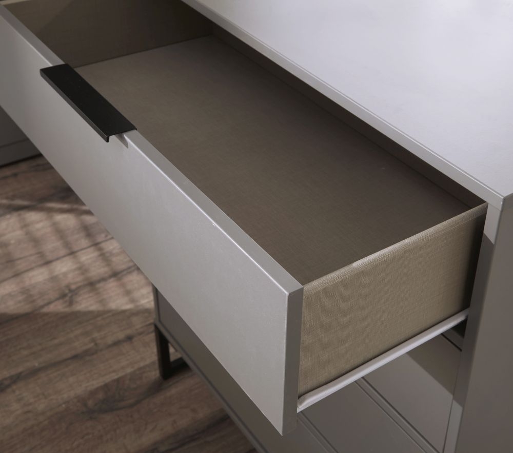 Diego Bedside Table - 1 Drawer - Grey