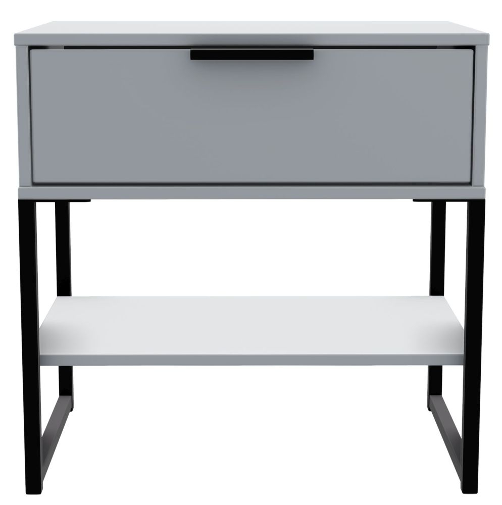 Diego Grey 1 Drawer Bedside Table