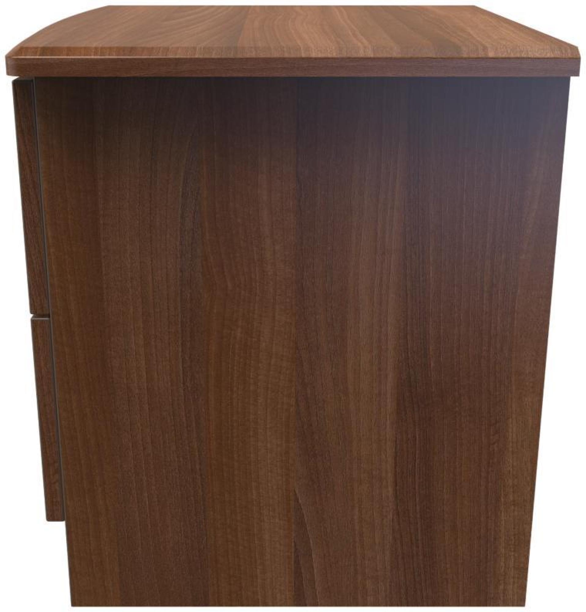 Eve Bedside Cabinet - 2 Drawer with Lock - Walnut