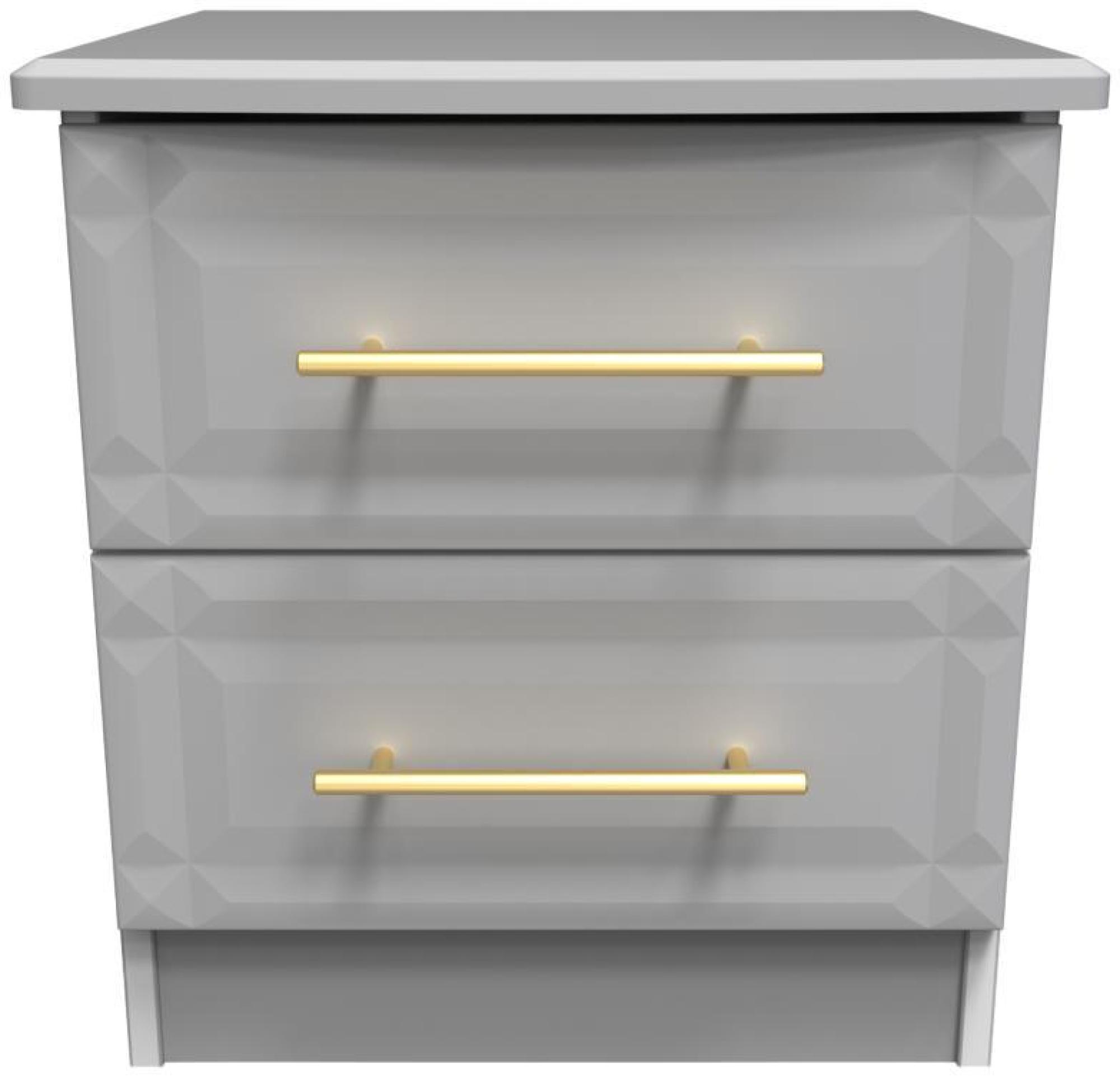 Faye Grey 2 Drawer Bedside Cabinet