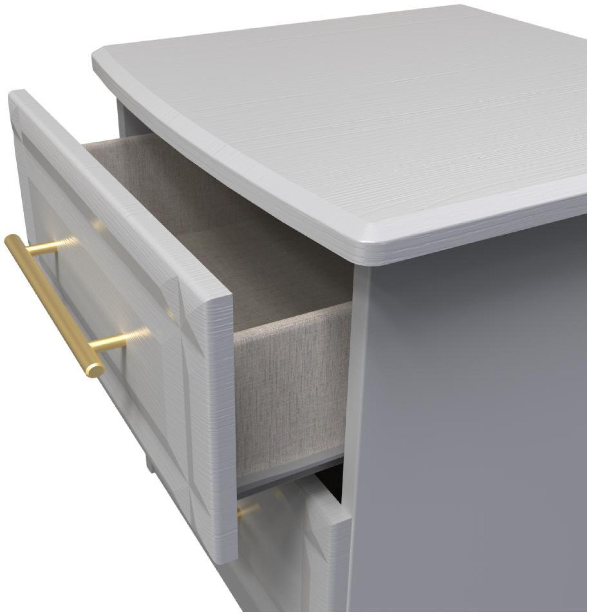Faye Bedside Cabinet - 2 Drawer - Grey Ash