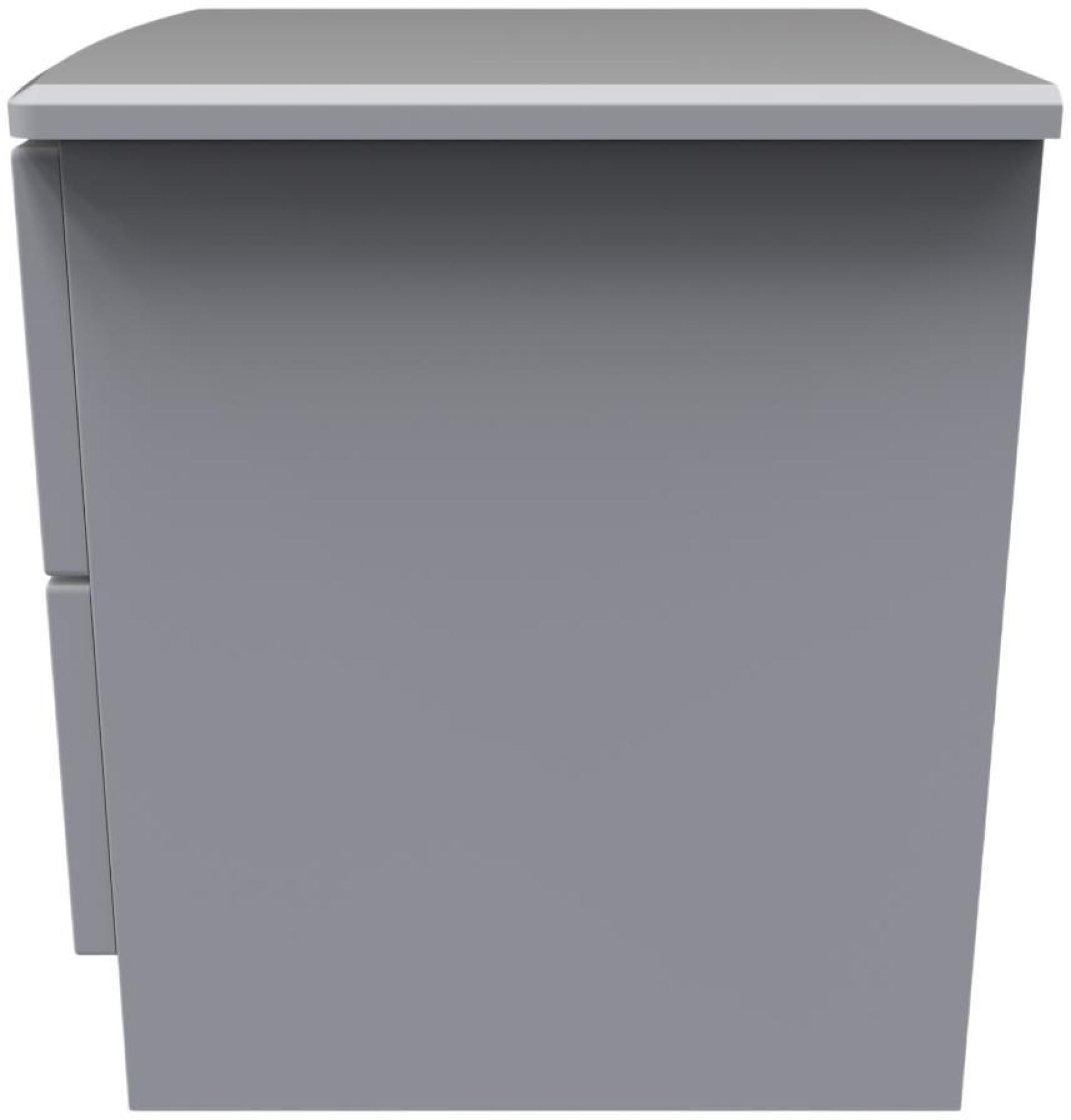 Flora Bedside Cabinet - 2 Drawer with Lock - Grey