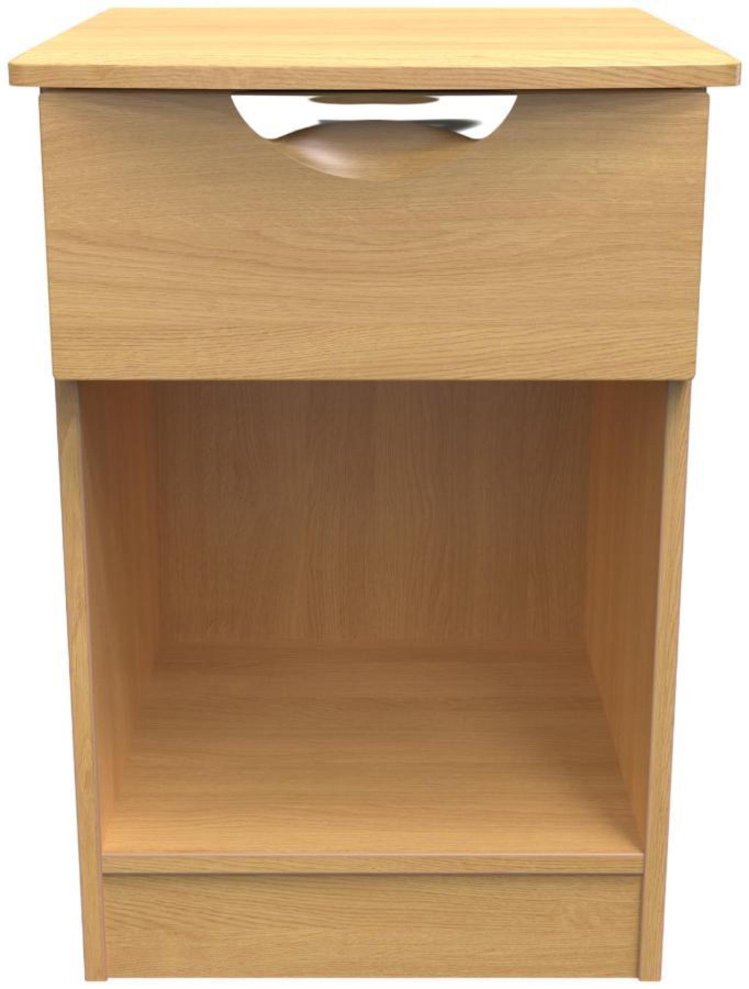 Flora Oak Effect 1 Drawer Bedside Cabinet