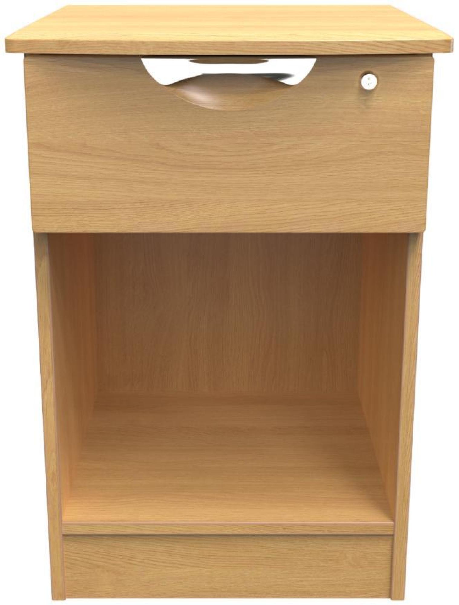 Flora Oak Effect 1 Drawer Bedside Cabinet with Lock