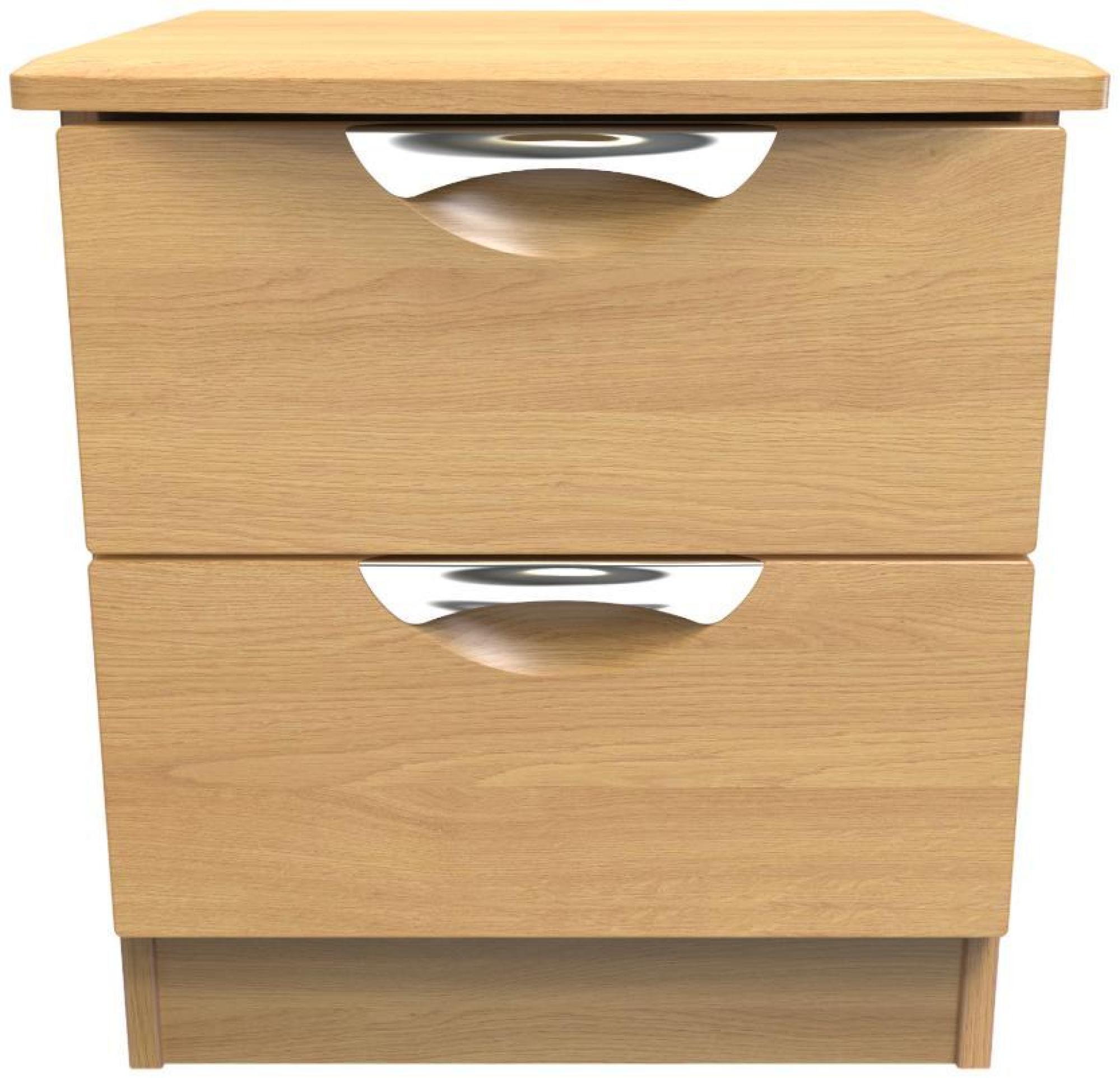 Flora Oak Effect 2 Drawer Bedside Cabinet
