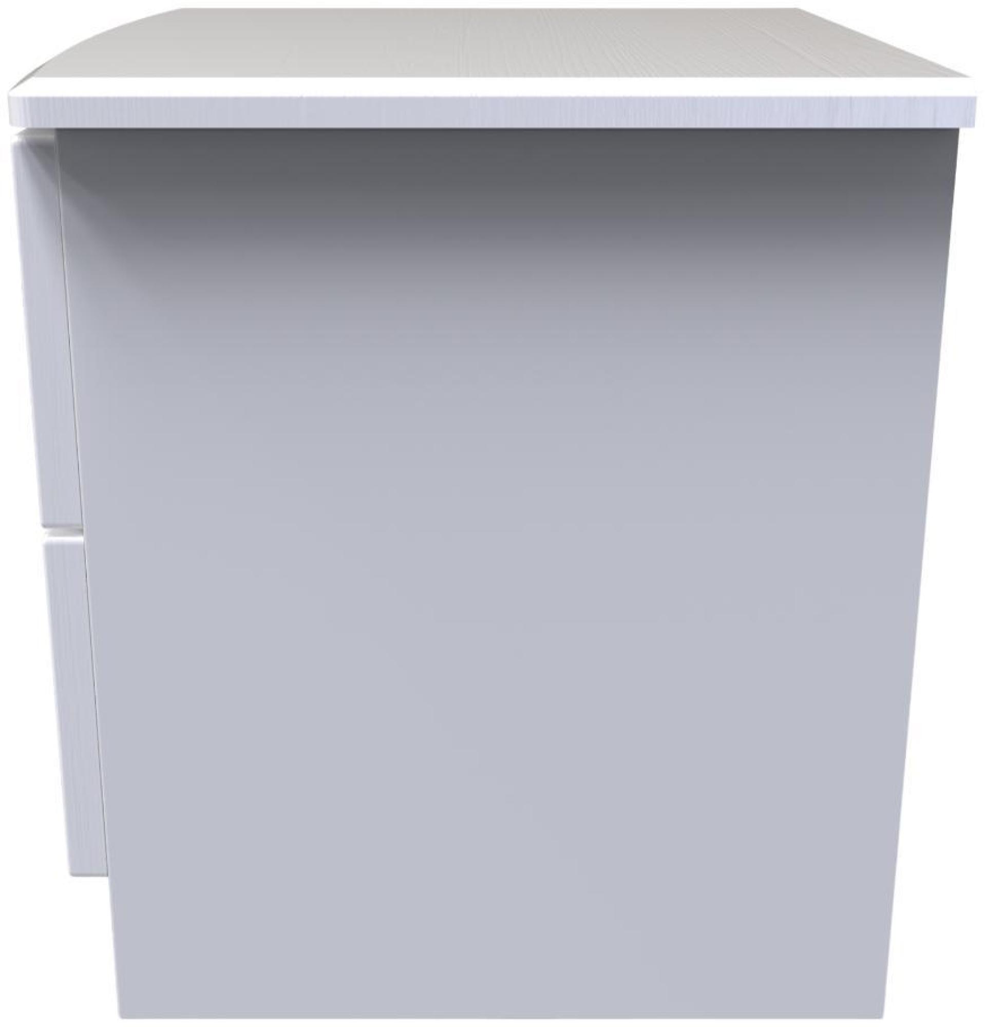Flora Bedside Cabinet - 2 Drawer with Lock - White