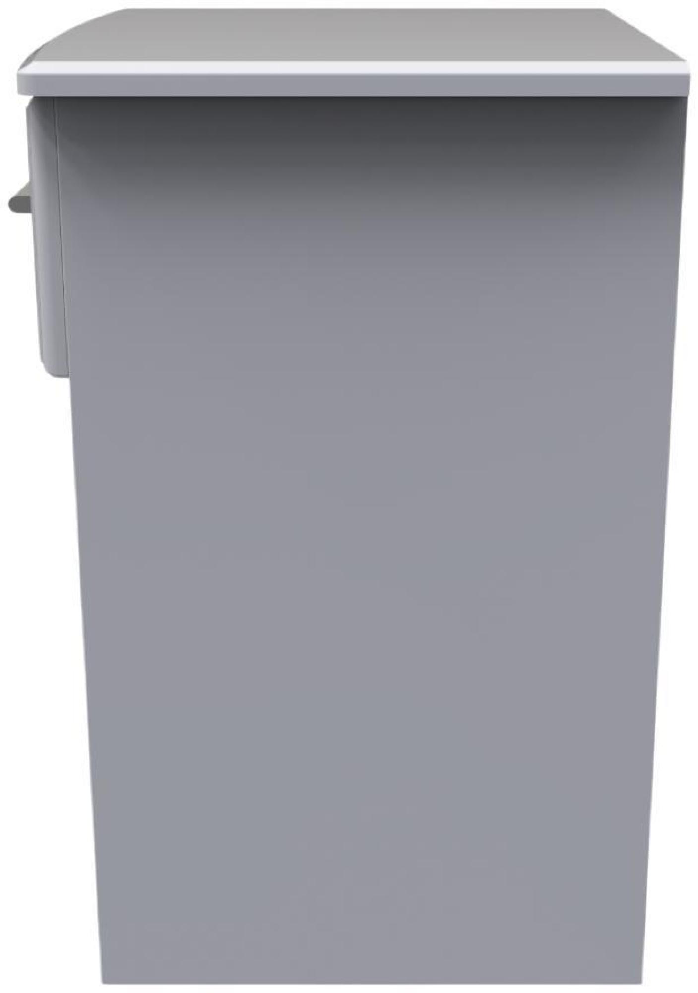 Gina Bedside Cabinet - 1 Drawer with Lock - Grey