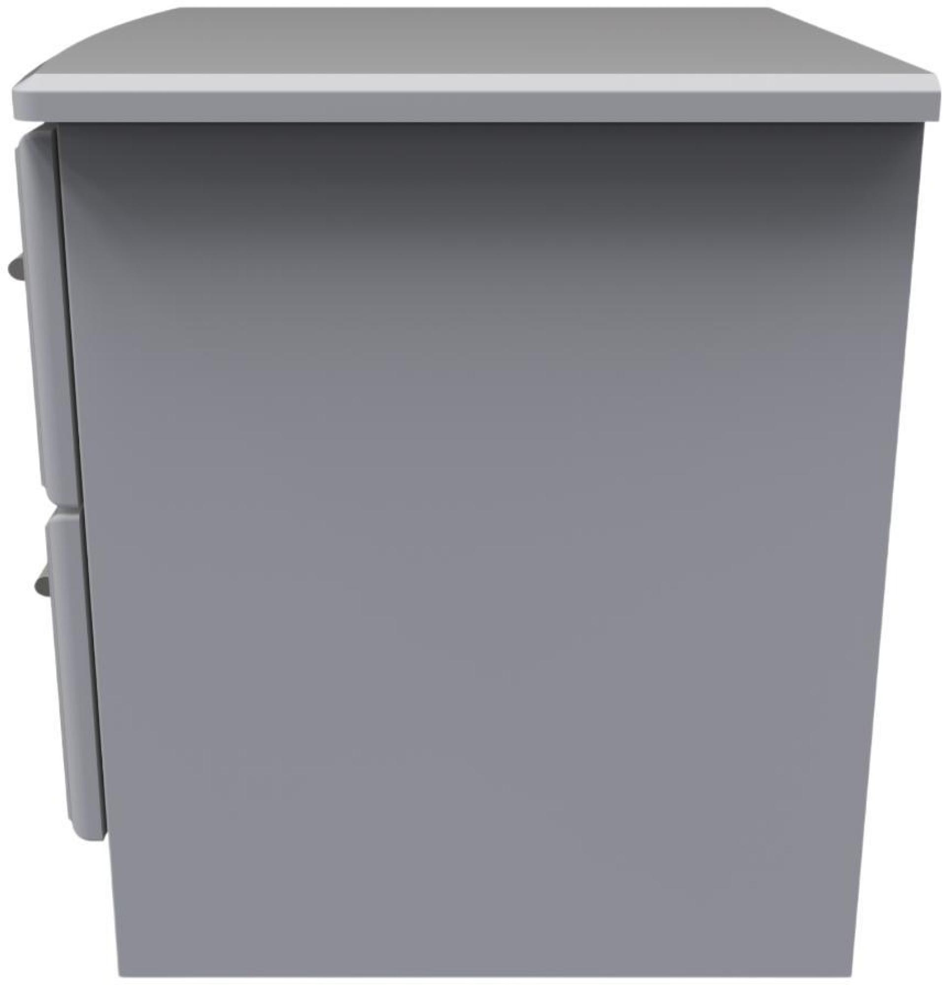 Gina Bedside Cabinet - 2 Drawer with Lock - Grey