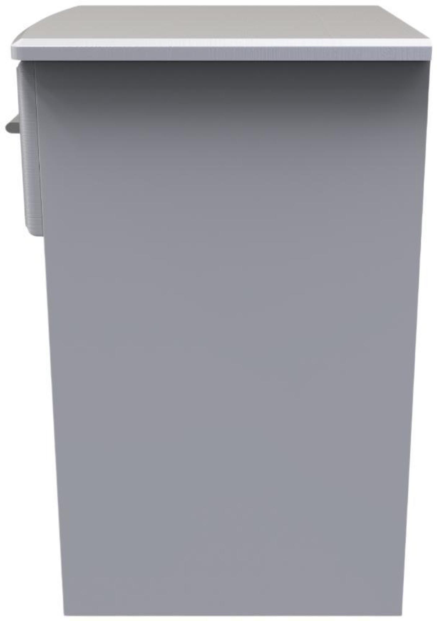 Gina Bedside Cabinet - 1 Drawer with Lock - Grey Ash