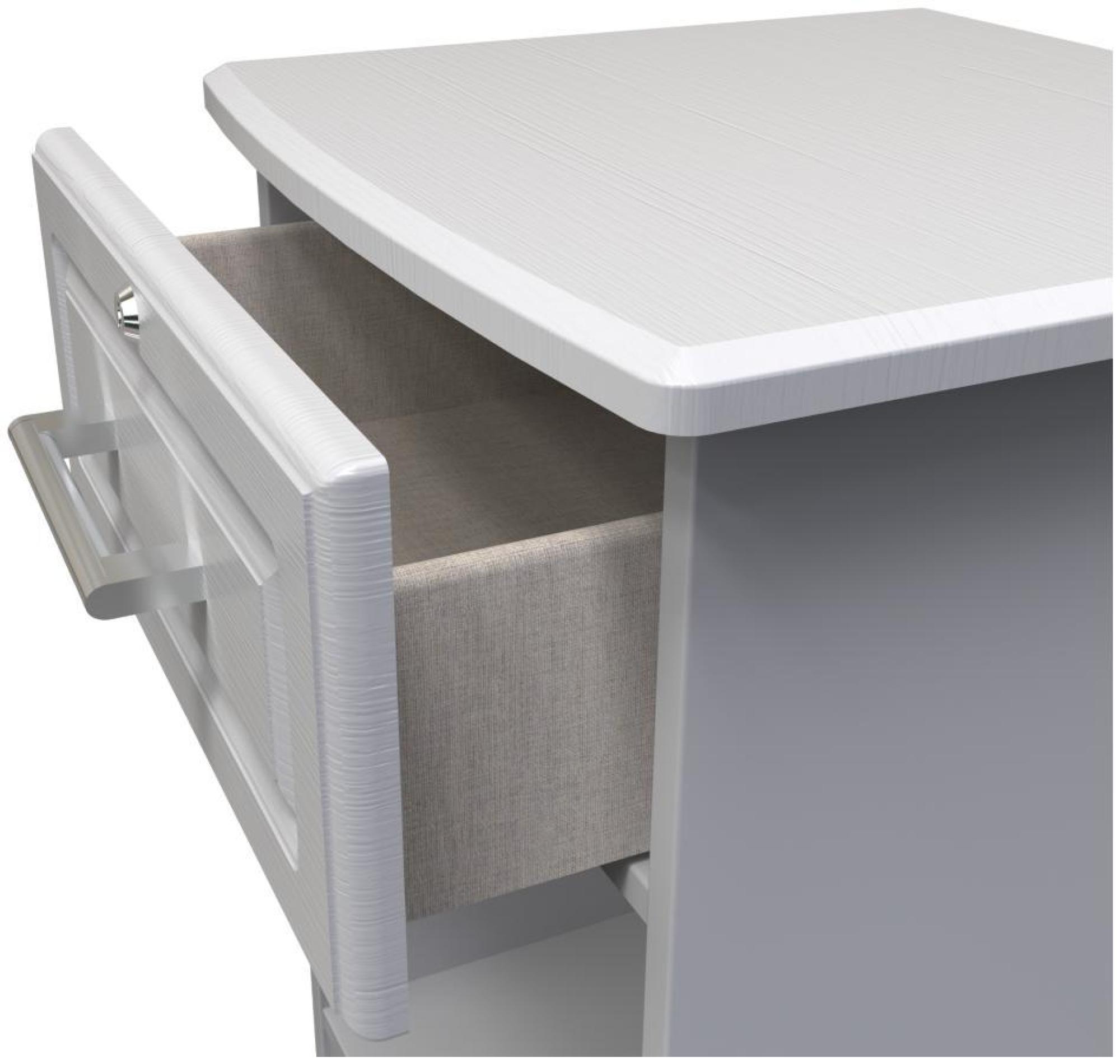 Gina Bedside Cabinet - 1 Drawer with Lock - Grey Ash