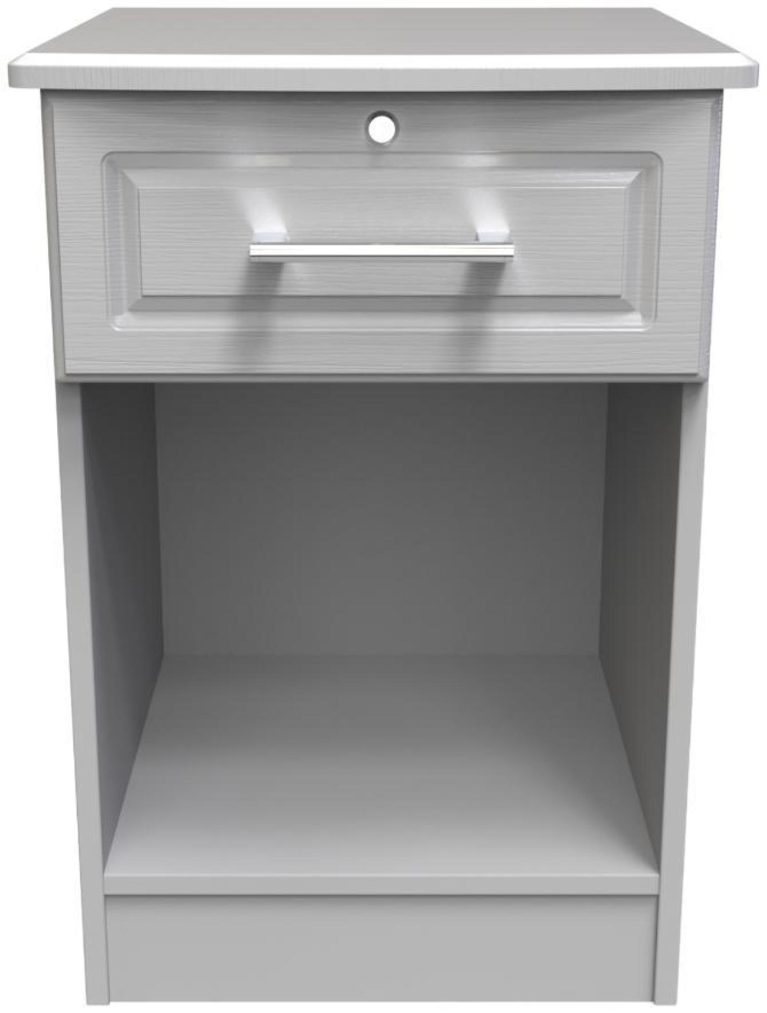 Gina Grey Ash 1 Drawer Bedside Cabinet with Lock