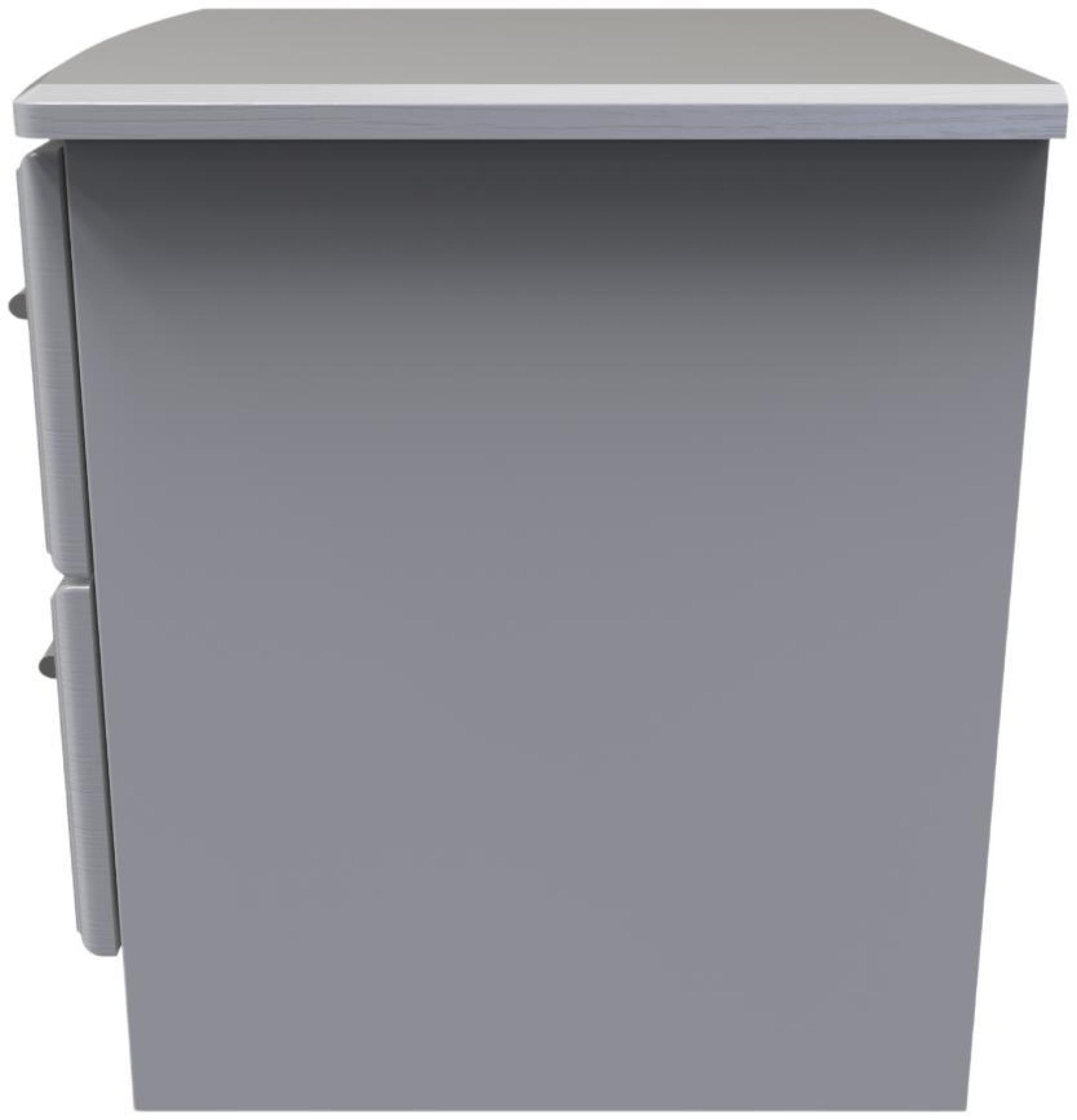 Gina Bedside Cabinet - 2 Drawer - Grey Ash