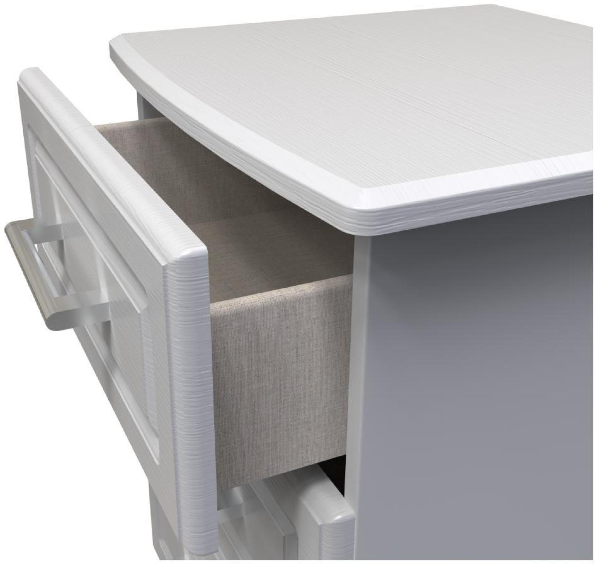 Gina Bedside Cabinet - 3 Drawer - Grey Ash
