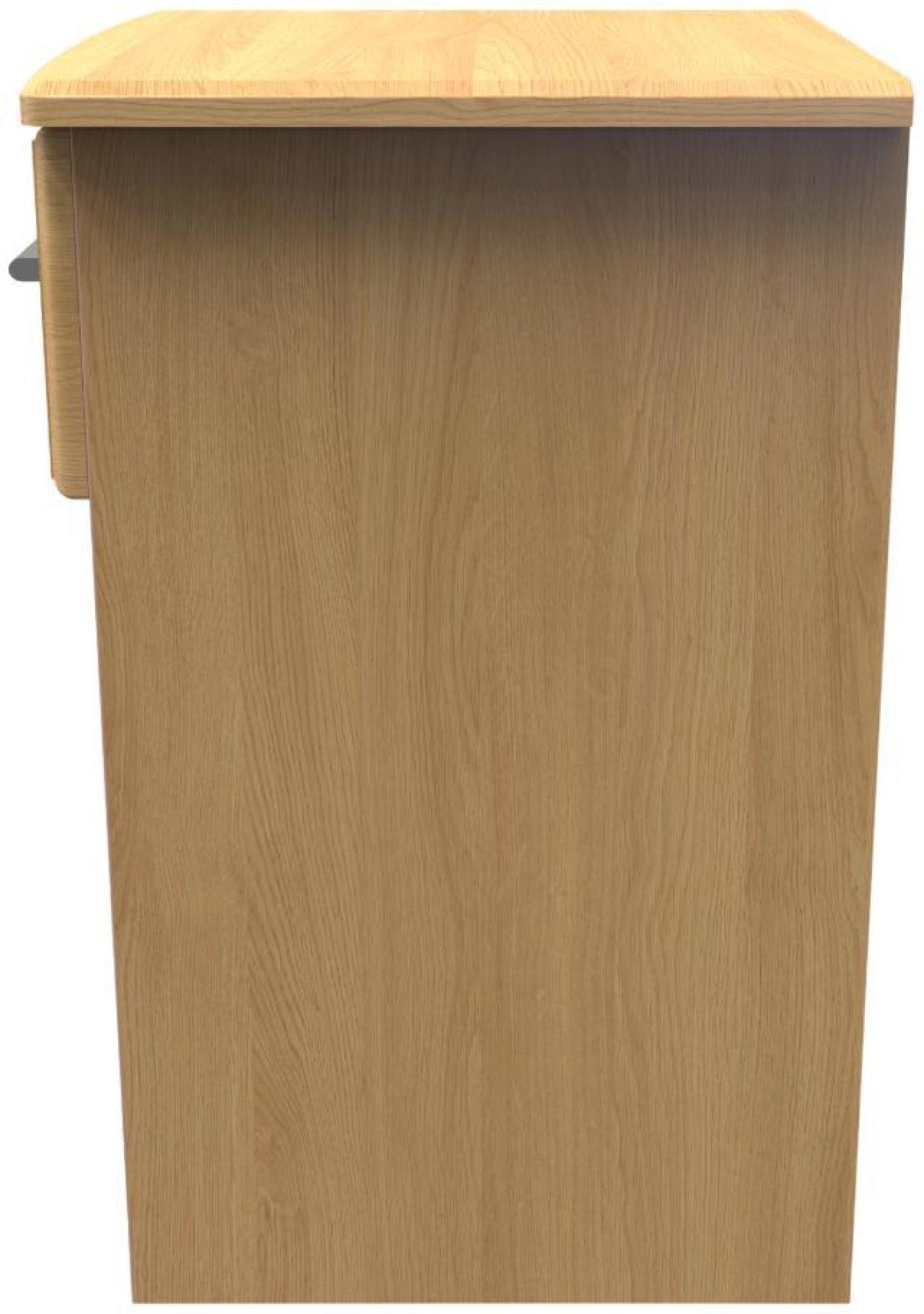 Gina Bedside Cabinet - 1 Drawer with Lock - Oak