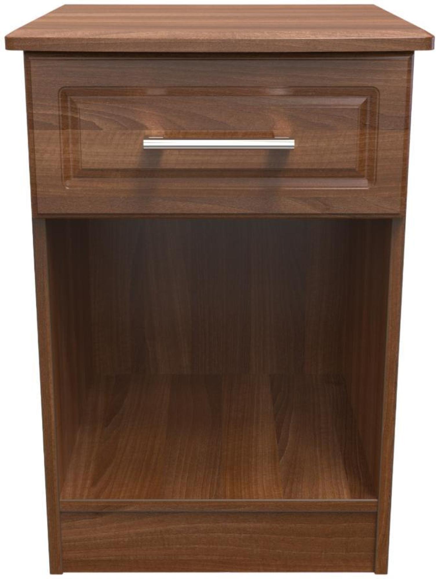 Gina Walnut Effect 1 Drawer Bedside Cabinet