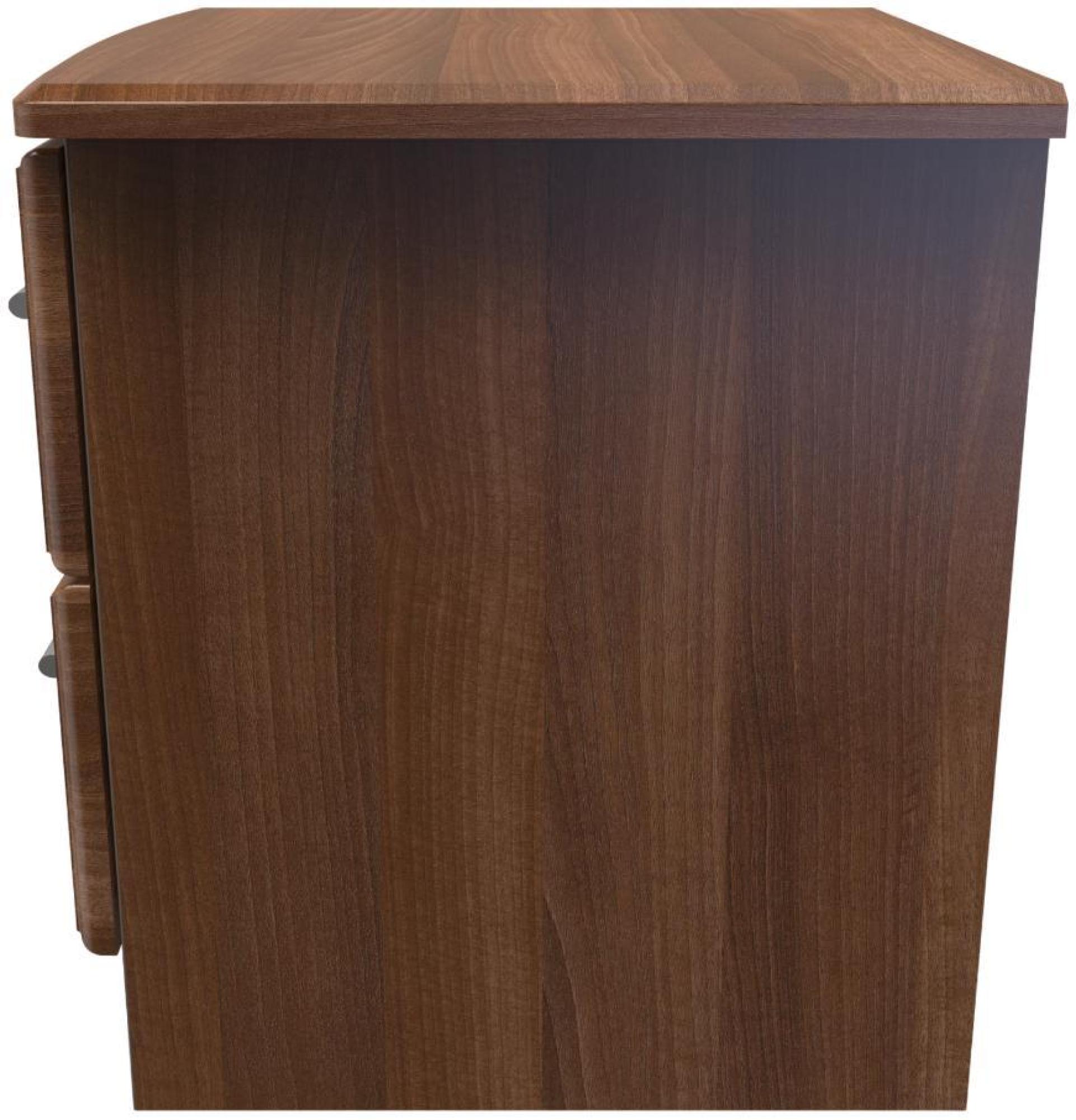 Gina Bedside Cabinet - 2 Drawer with Lock - Walnut